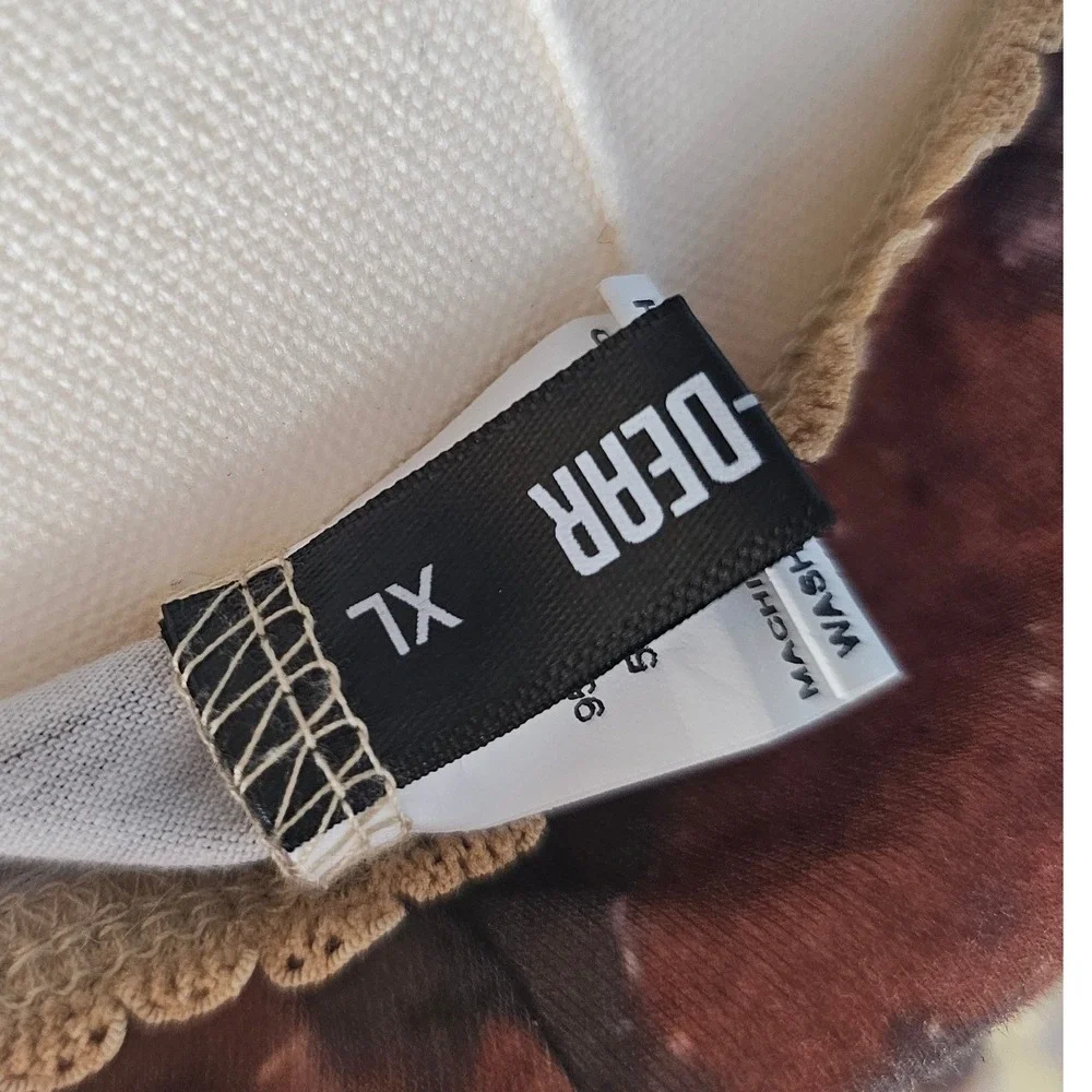 Asymmetrical Floral Midi Skirt Womens Brown Tan Renaissance Fairycore Western - Picture 10 of 10